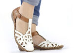 Rieker Sandale mit Klettverschluss CREME-COGNAC
